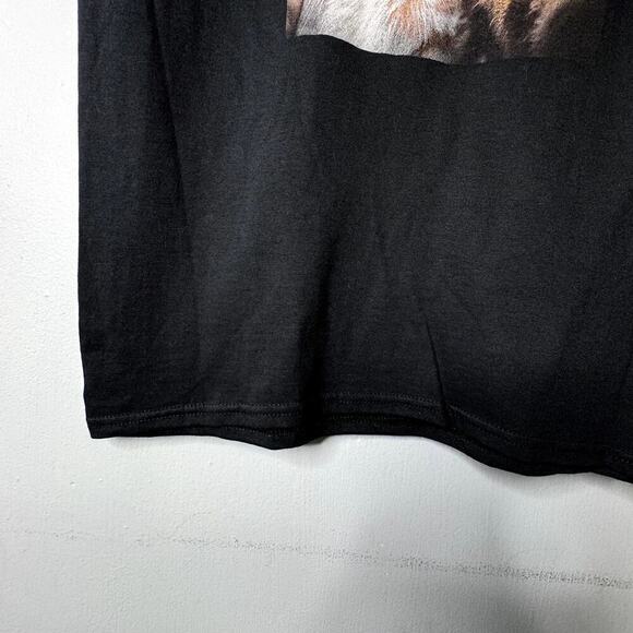 Snapcat Orange Cat Selfie Graphic Short Sleeve Black T-Shirt Men's Sz S (34/36) - Picture 8 of 12